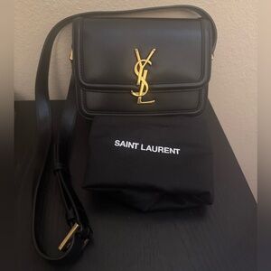 YSL Yves Saint Laurent Solferino Leather Shoulder Bag NWOT Black
